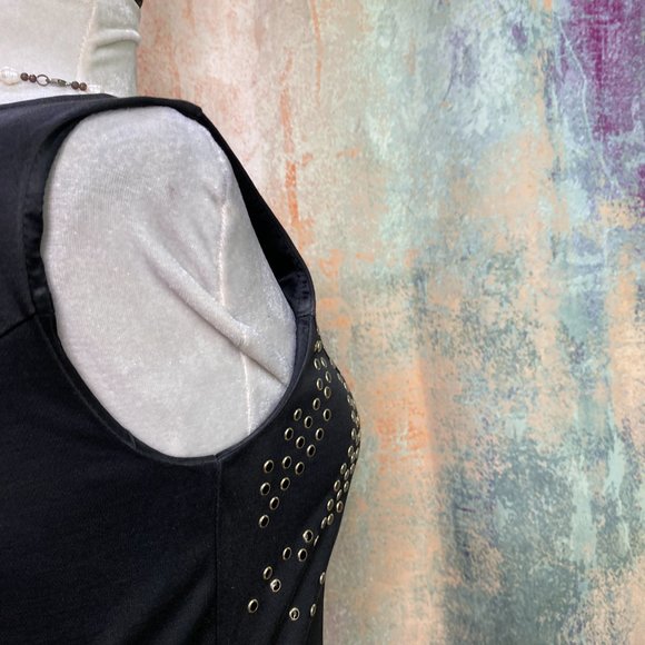 πMorena Rosa Unique Black Dress with Rivets - Picture 8 of 16